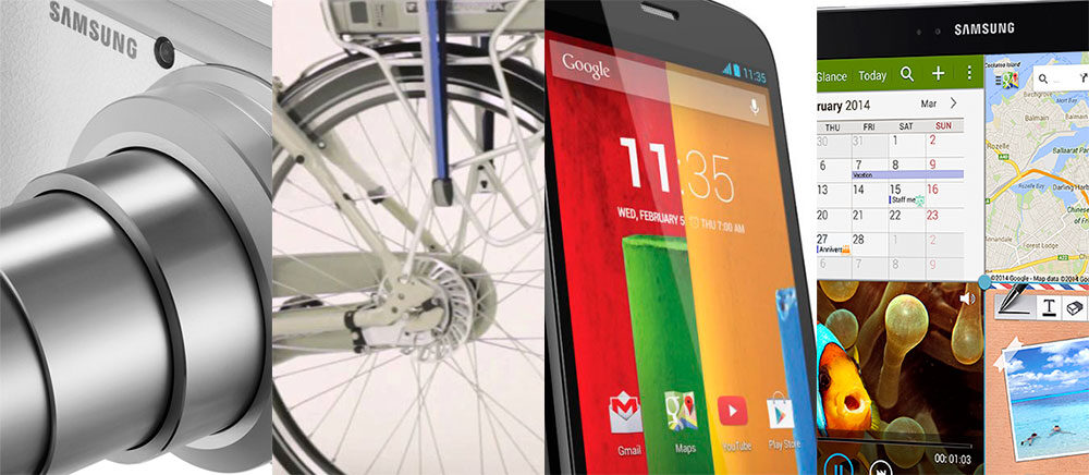 Samsung Galaxy Camera 2, Sparta RX Plus eBike, Motorola Moto G and Samsung Galaxy Tab Pro 12.2