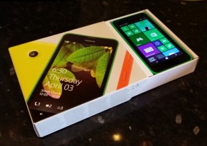The Nokia Lumia 630 reveals itself when the box is slid open