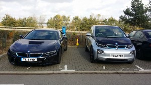 BMW i8 alongside the BMW i8