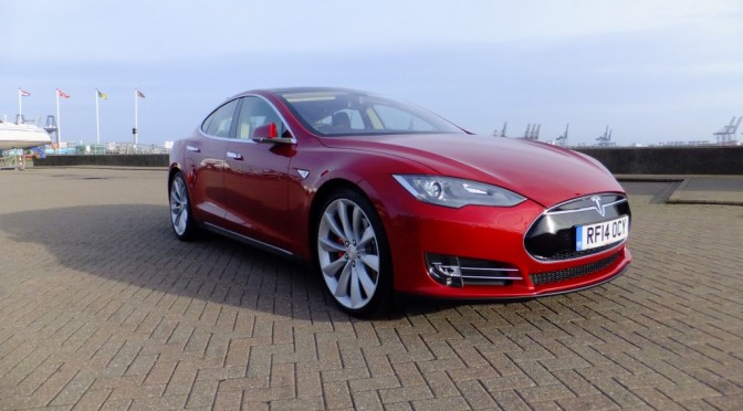 Tesla Model S P85+  The future is bright red, the future is pure electric and accelerates from 0 to 60 in 4.2 seconds!!