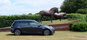 VW Golf GTE outside Trinity Park, Ipswich