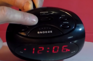 Setting the alarm on a clock radio