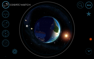 A screenshot The Cosmic Watch of one of the many different modes available.