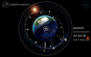 A screenshot The Cosmic Watch of one of the many different modes available.