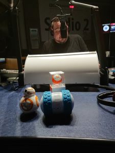 Wayne is watched by Sphero BB-8, Sphero Mini and Sphero Ollie