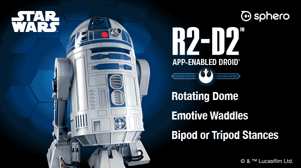 R2-D2 App-Enabled Droid Star Wars Robot LED Holographic Simulation Speakers 