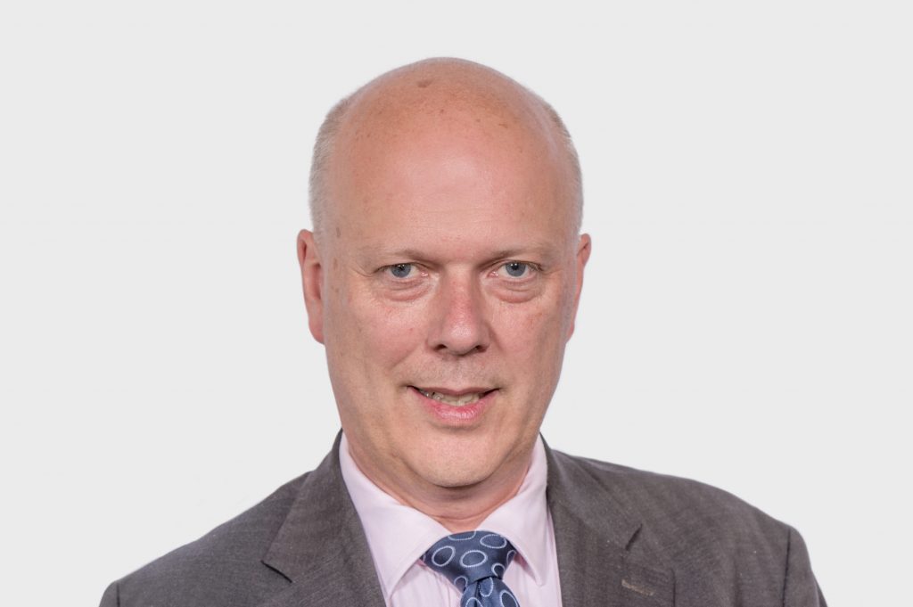 Rt Hon Chris Grayling MP as Secretary of State for Transport