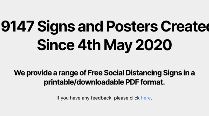 Social Distancing Signs nears 20,000 downloads