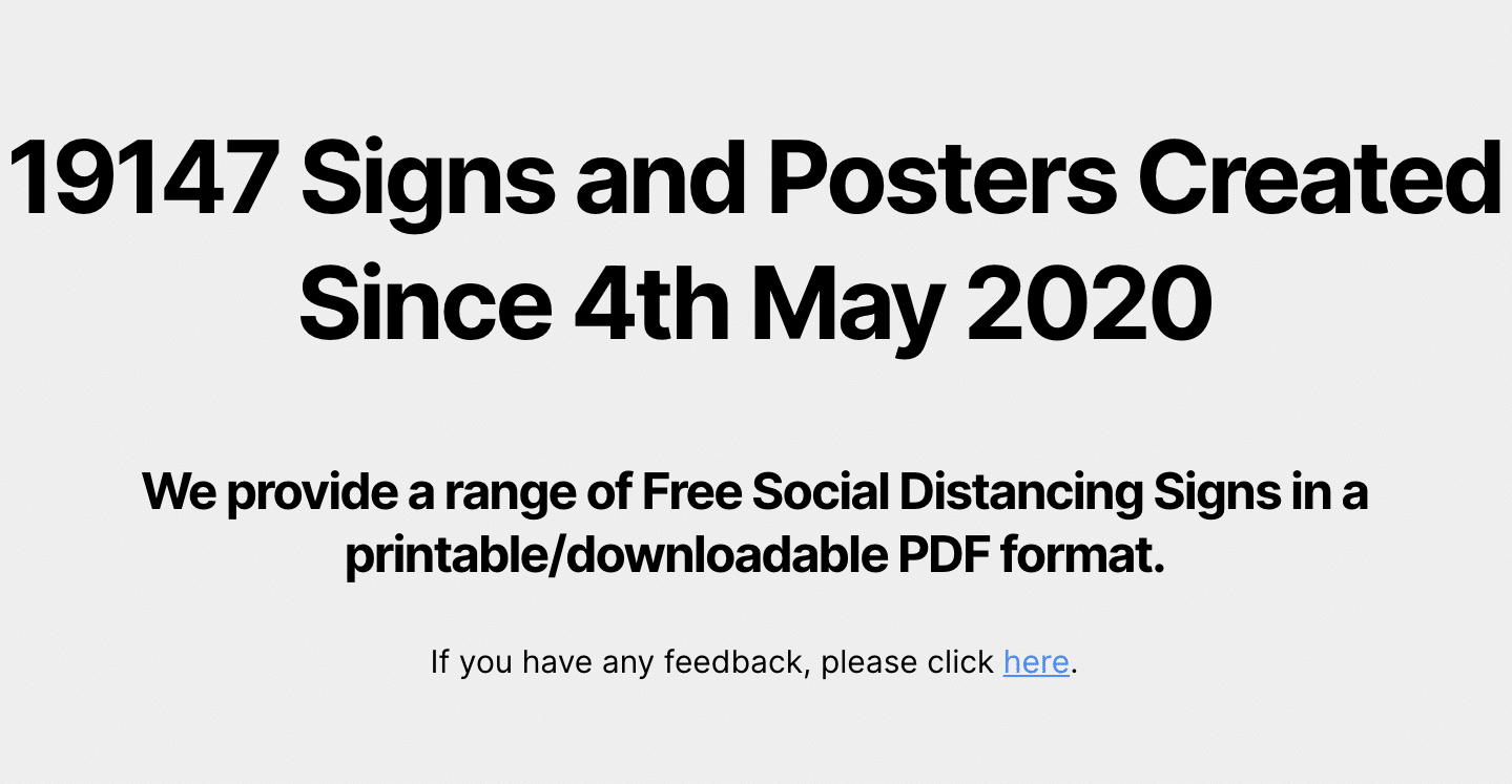 Social Distancing Signs nears 20,000 downloads