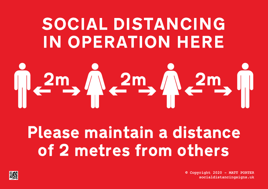 Social Distancing Customer Information Sign