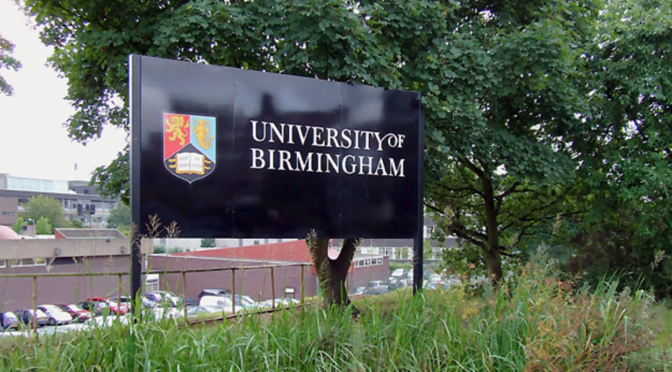 Roger Kidd / University of Birmingham Sign