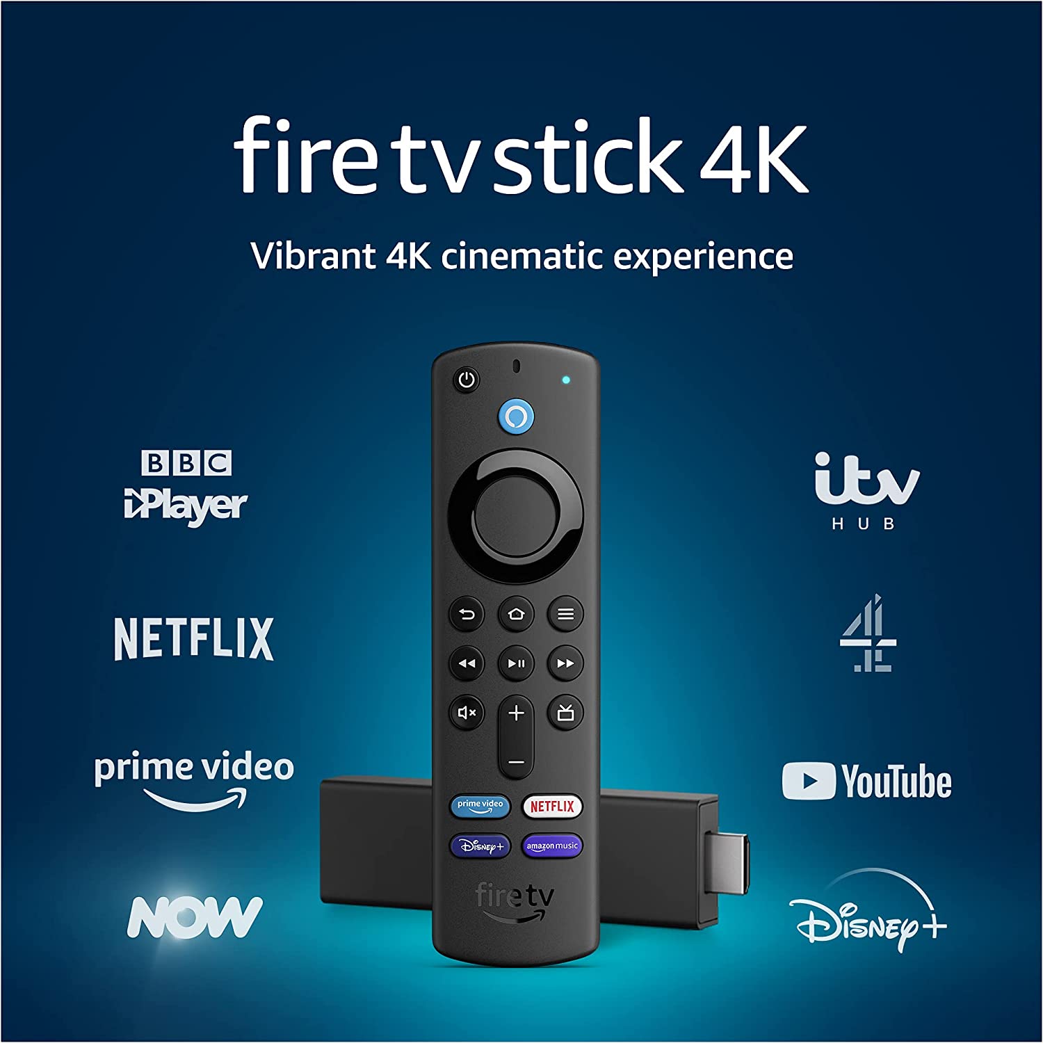 Fire TV Stick 4K with Alexa Voice Remote (includes TV controls)