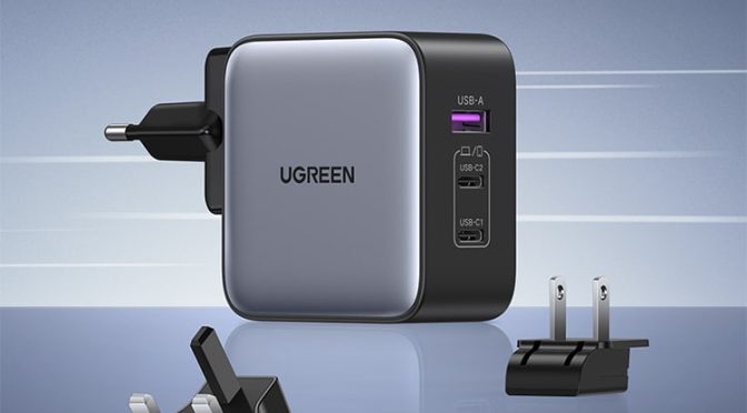 Ugreen, Nexode, GaN, 65W, USB-C, 3-port, wall charger, US plug, UK plug, EU plug, travel, charging, multiple devices, simultaneous, efficient, compact, fast, high power, durable, safe, universal compatibility, adaptable, convenient, lightweight, portable, reliable, user-friendly, sleek design, affordability, quality, innovative, technology, solution.